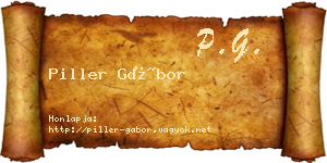 Piller Gábor névjegykártya